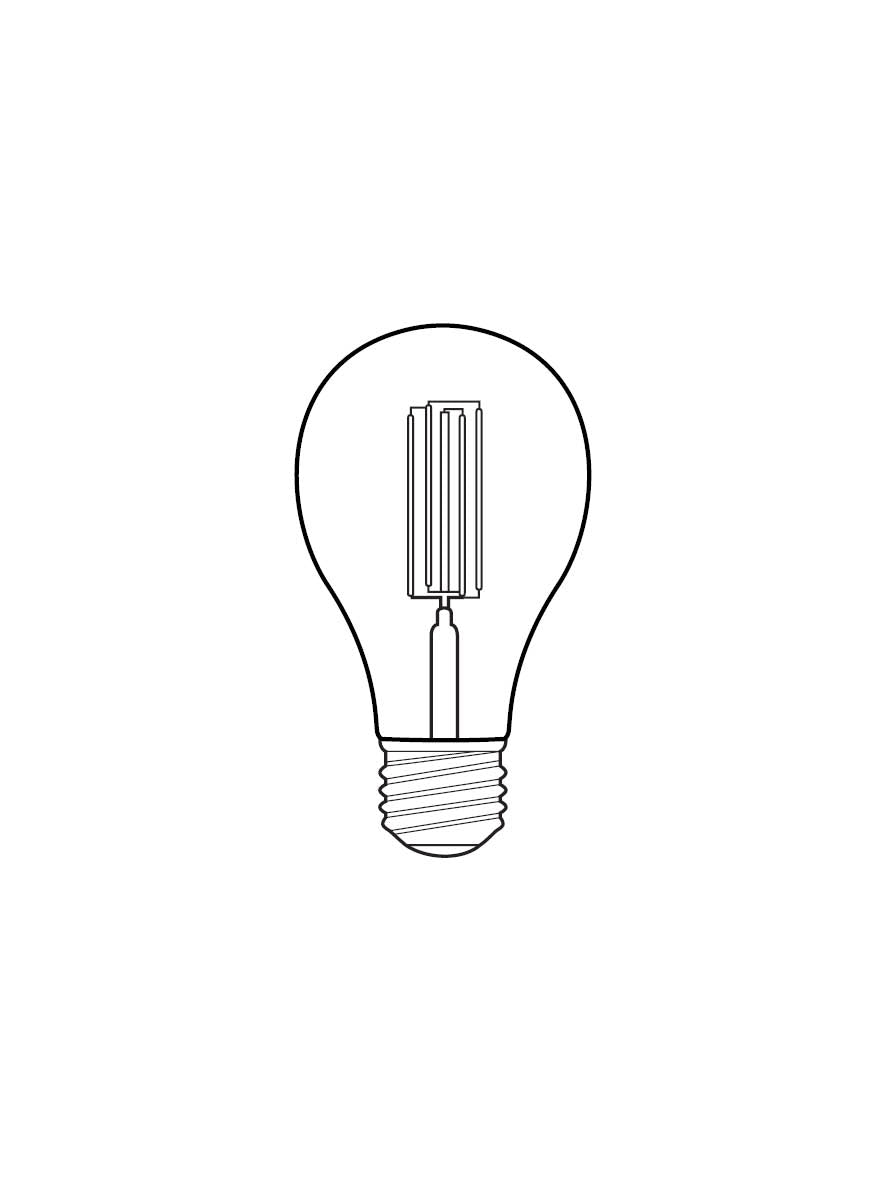 Globe Light Bulb Line Art, Lightbulb Line Drawing, Light Bulb